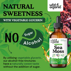 Label highlighting vegan and glycerin-based alcohol-free tincture