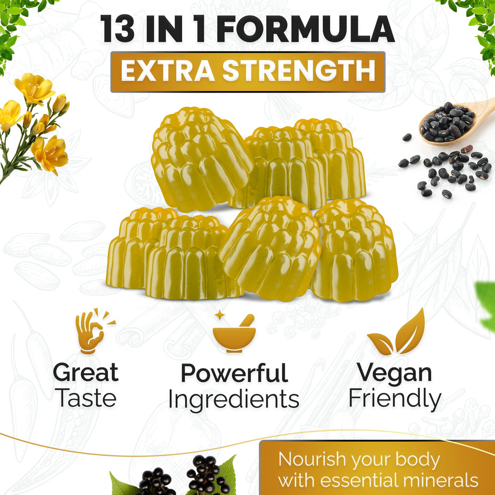 All-in-one bundle imagery showing 60 gummies