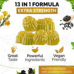 All-in-one bundle imagery showing 60 gummies