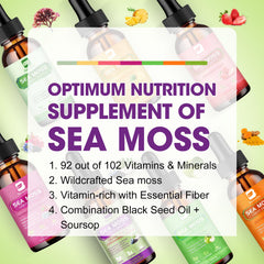 Dropper dispensing sea moss liquid drops