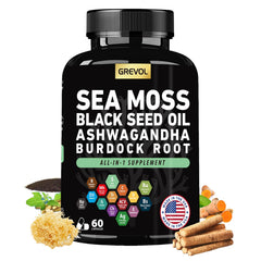 Bottle of Sea Moss Multimineral Supplement with 60 capsules