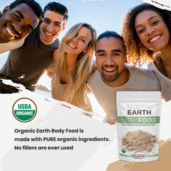 Organic Sea Moss powder on a nutrition label for dietary supplement