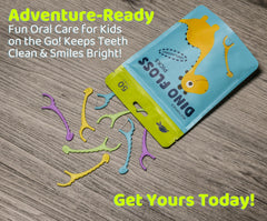 Unflavored fluoride-free dental floss picks designed for kids