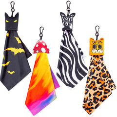 Leopard-pattern, double-sided microfiber glasses cleaning cloth