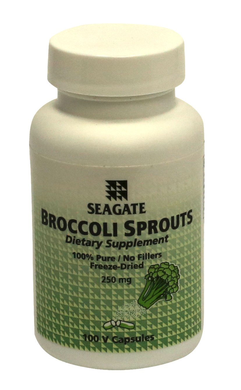 Seagate Broccoli Sprouts 250 mg bottle label