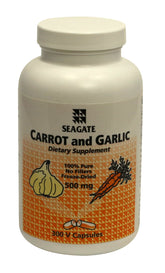Bottle of Seagate Carrot & Garlic 500mg 300 Capsules