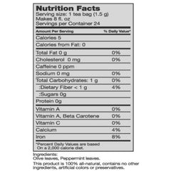 Olive Leaf Mint Tea packaging showing Olive Leaf and Peppermint Leaf