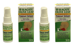 Seagate Olive Leaf Throat Spray 2-Pack Raspberry-Spearmint front view