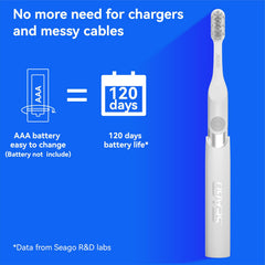 IPX7 waterproof SEAGO toothbrush suitable for bath or shower