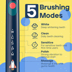 SEAGO Kids Electric Toothbrush Navy packaging and accessories