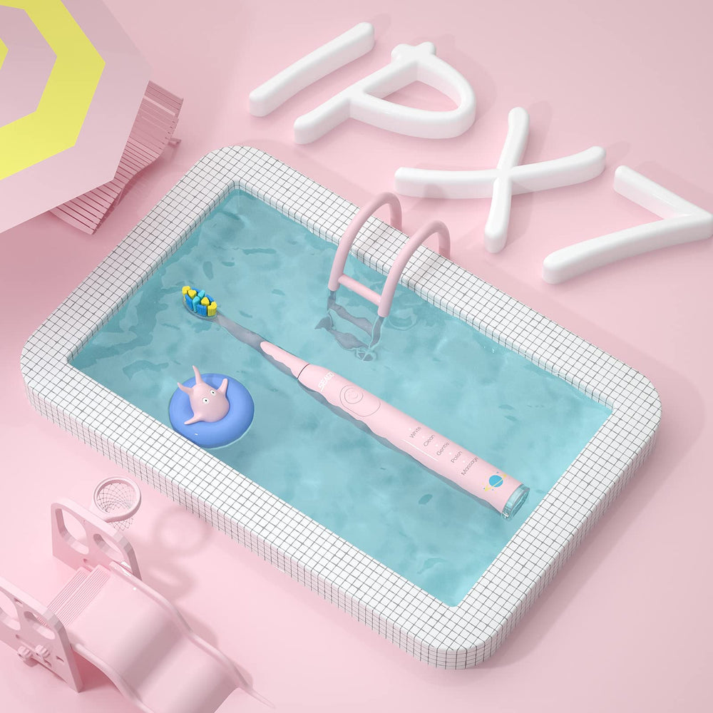 IPX7 waterproof SEAGO kids toothbrush pink