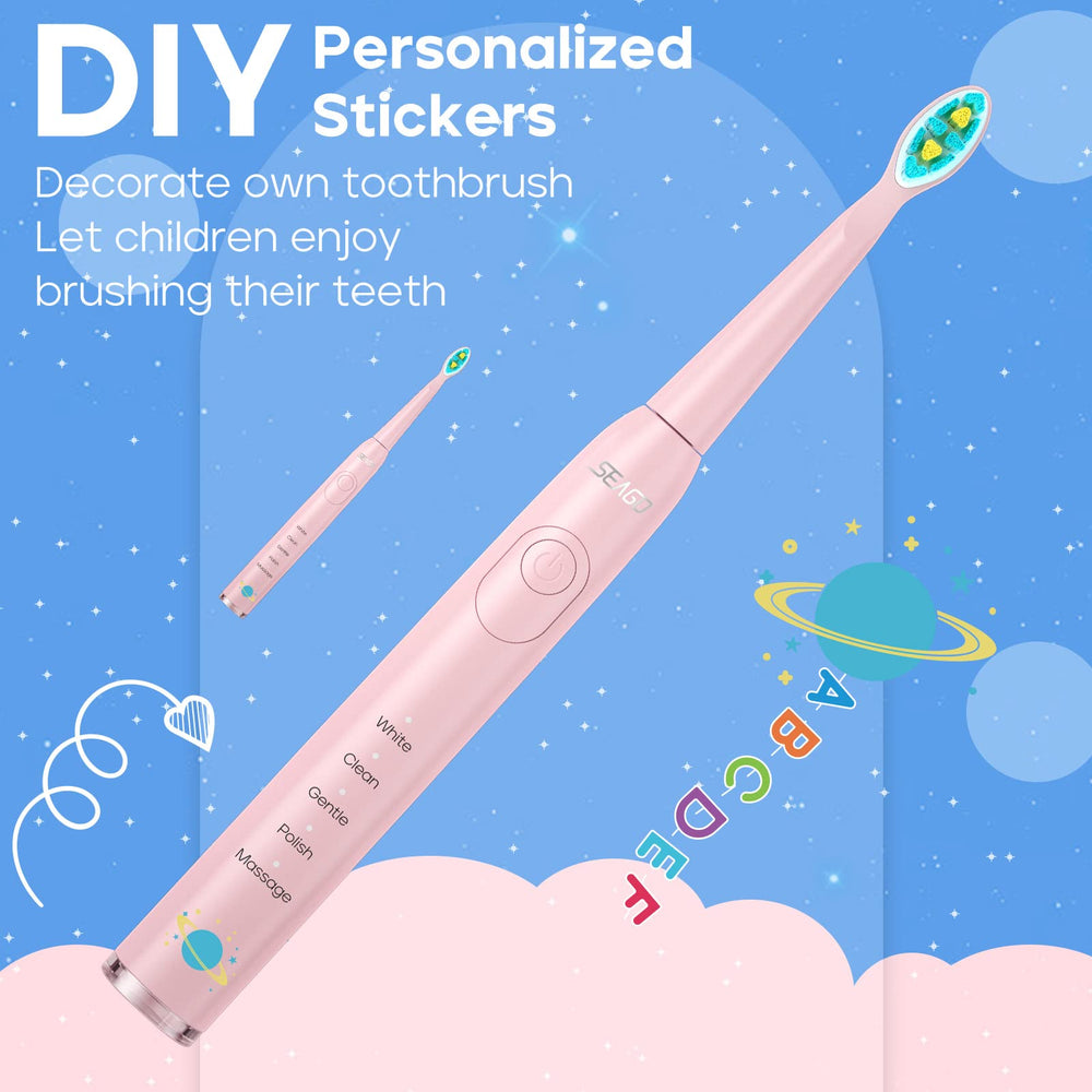 SEAGO Kids Electric Toothbrush pink – side view
