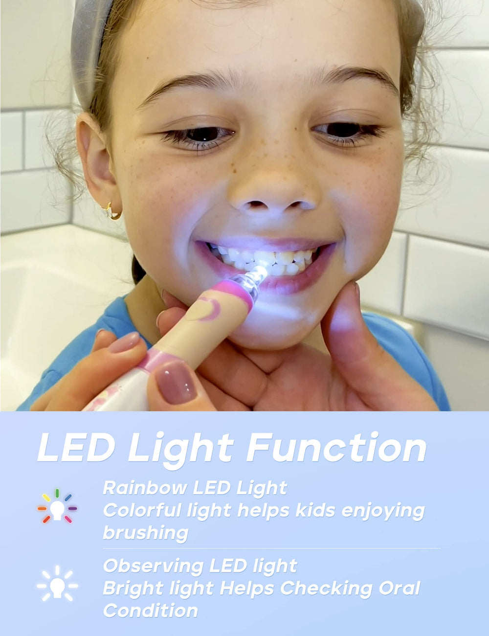 Eight replacement heads for SEAGO kids toothbrush