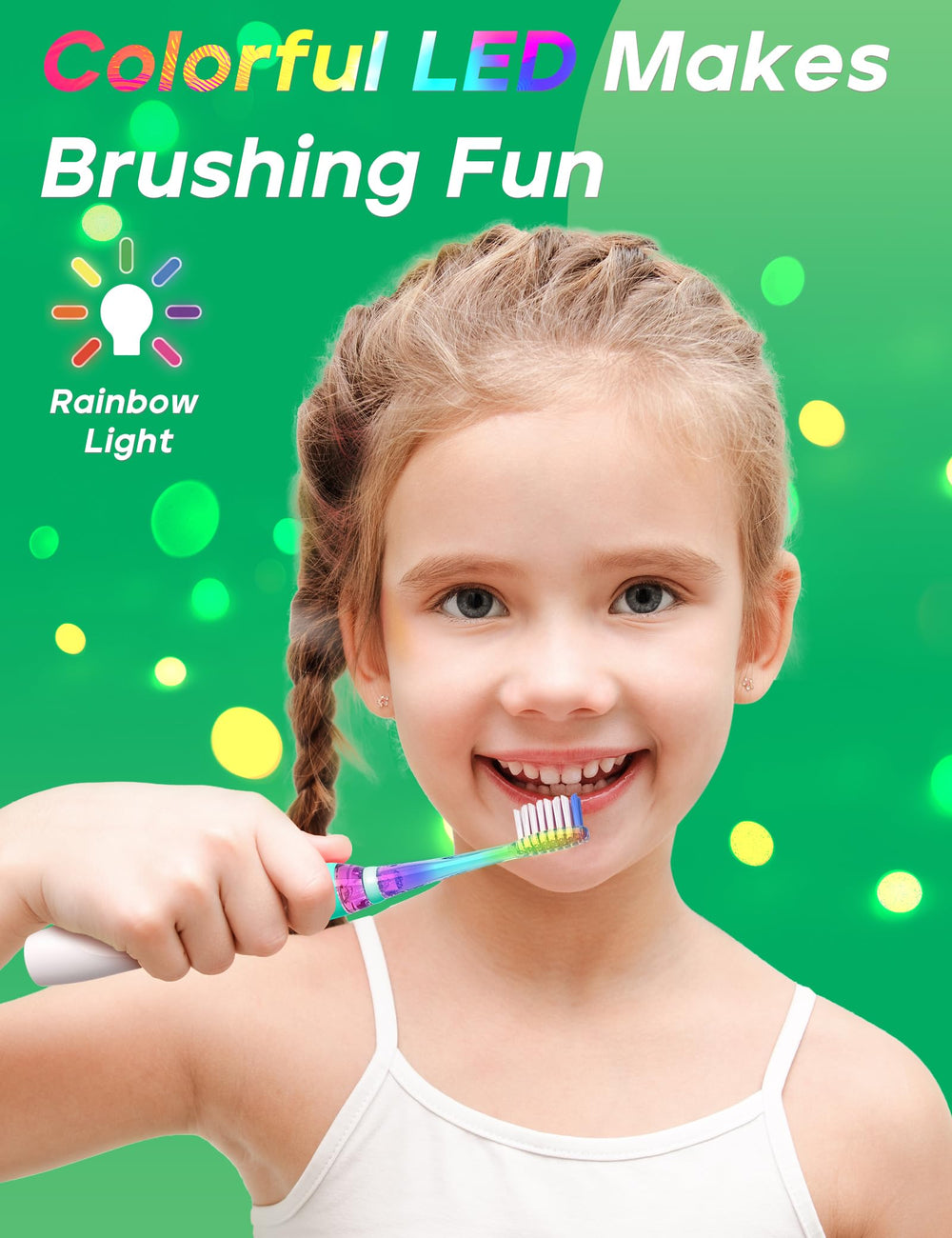 SEAGO kids electric toothbrush blue side view