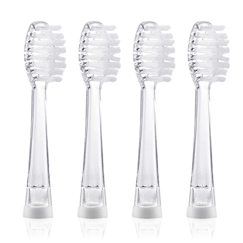 SEAGO Kids Toothbrush Replacement Heads SG977 SG513 for toddlers, white, 4-pack