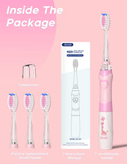 Rainbow LED light on SEAGO SG-977 pink kids toothbrush