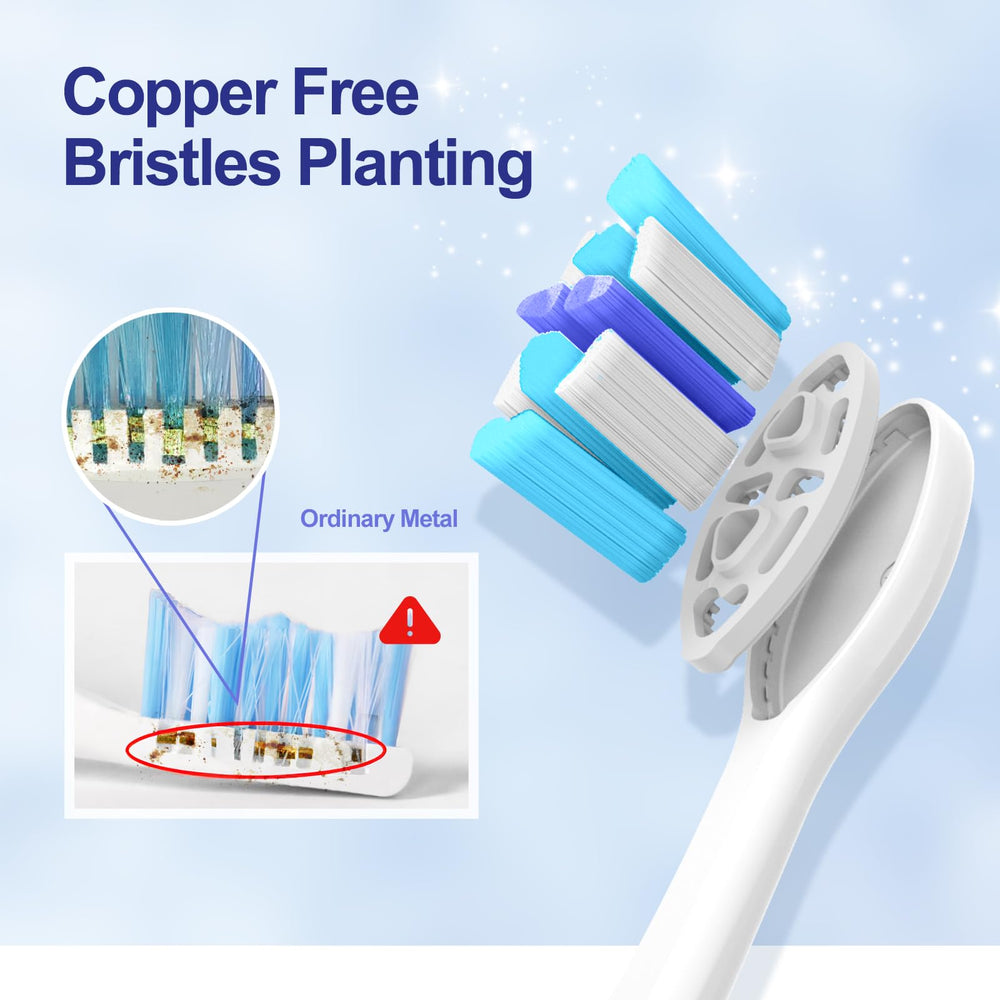 Gums-friendly bristles design on SEAGO replacement heads