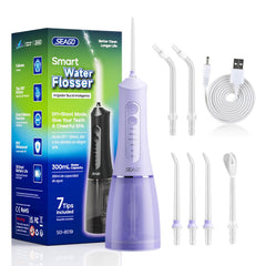 Front view of SEAGO SG8019 Purple cordless water flosser