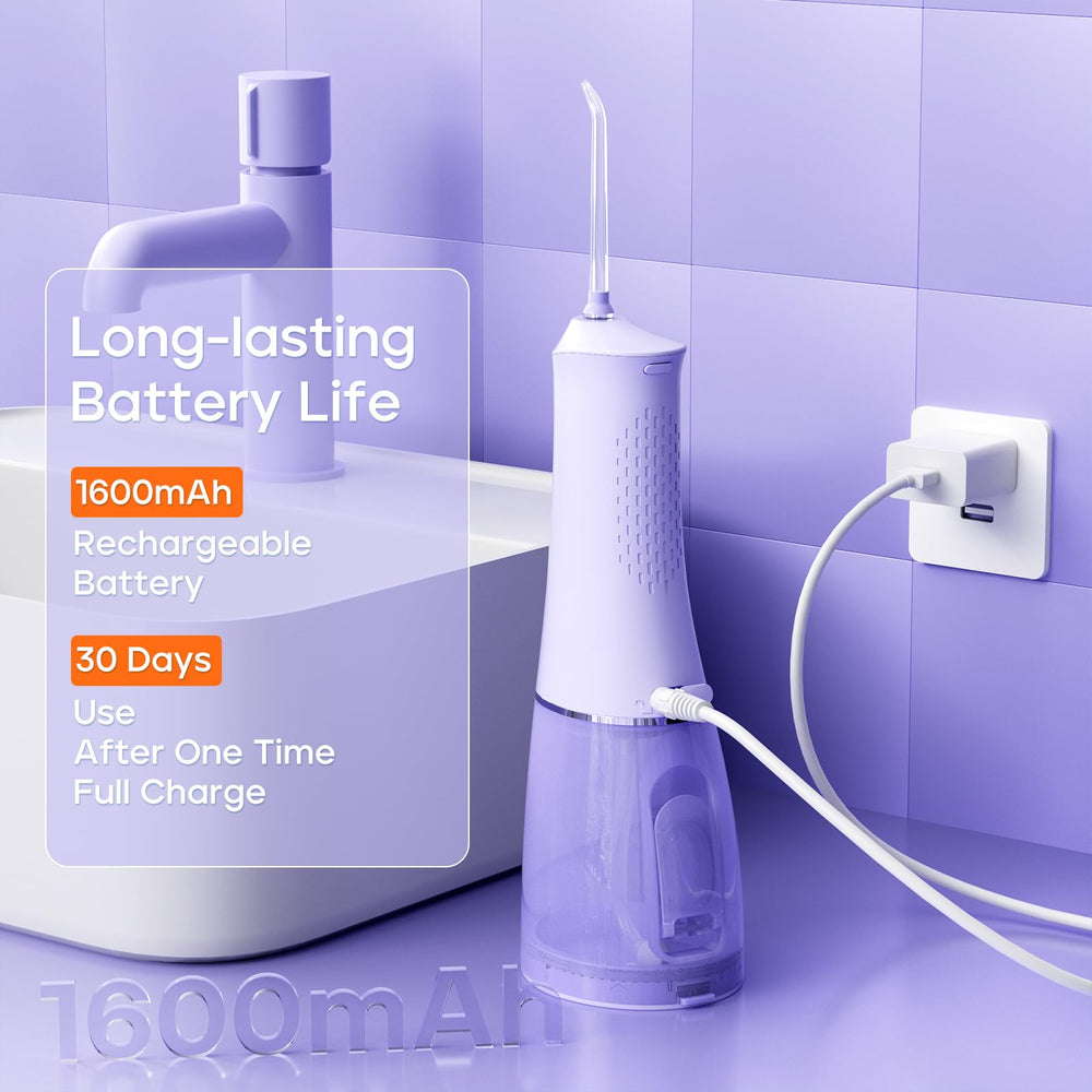 IPX7 waterproof seals on SEAGO SG8019 Purple water flosser