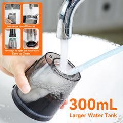 SEAGO SG8019 Black cordless water flosser in use in bathroom