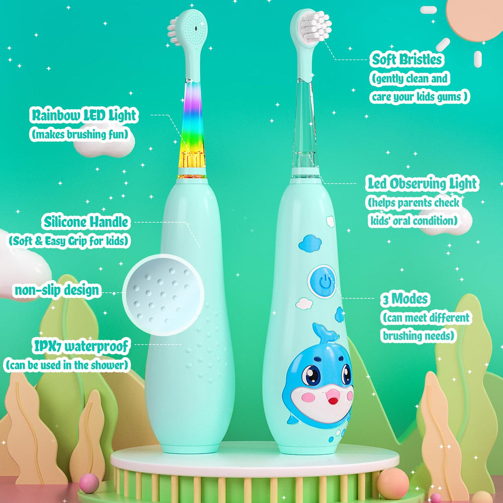 Eight replacement brush heads for SEAGO toddler toothbrush