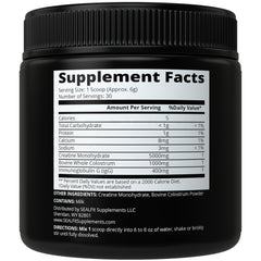 Grass-fed bovine colostrum ingredient detail