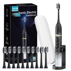 Seapeoa Electric Toothbrush Set with travel case and 10 brush heads