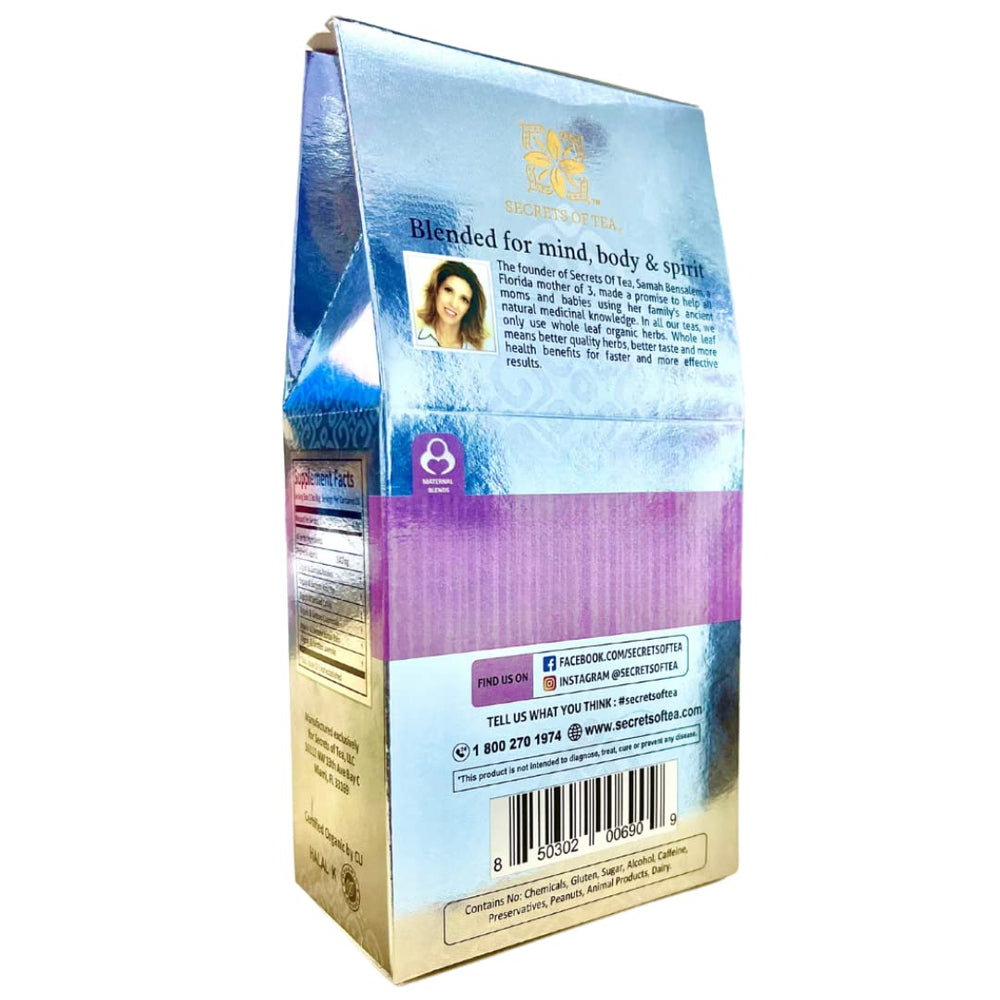 Close-up of Secrets Of Tea Baby Teething Tea sachets