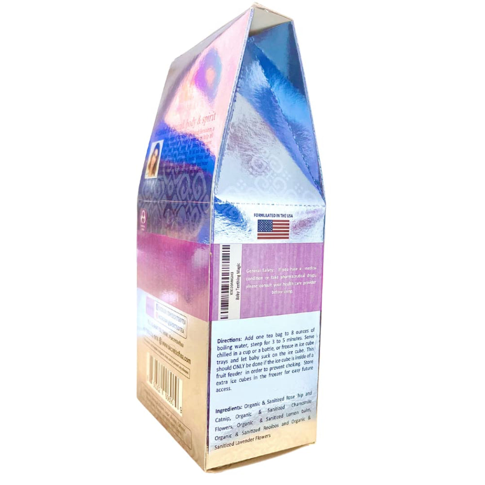 USDA Organic label on Secrets Of Tea Baby Teething Tea packaging
