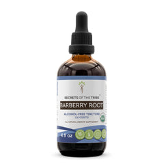 Front view of Secrets of the Tribe Barberry Root Organic 4 oz bottle