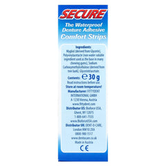 Denture strip adhesive being applied