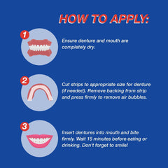 All-day hold demonstration with denture strips