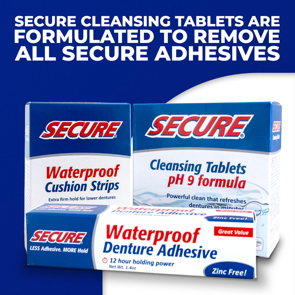 Secure Denture Cleanser for cleansing and disinfecting
