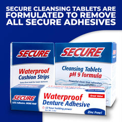 Secure Denture Cleanser for cleansing and disinfecting