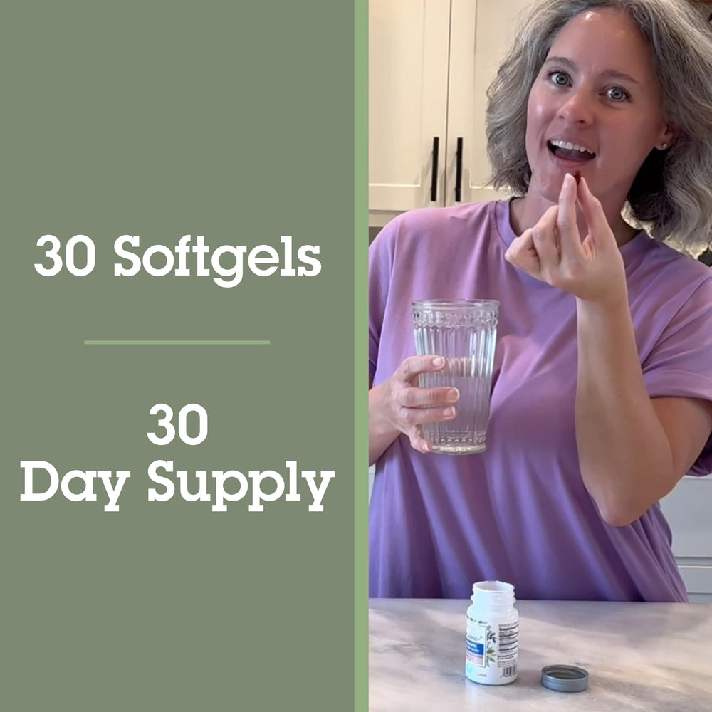 1 softgel serving size with food illustration