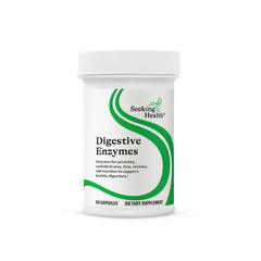 Front view of Seeking Health Digestive Enzymes bottle with 60 capsules