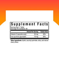 Close-up of Seeking Health Iron Chewable tablets