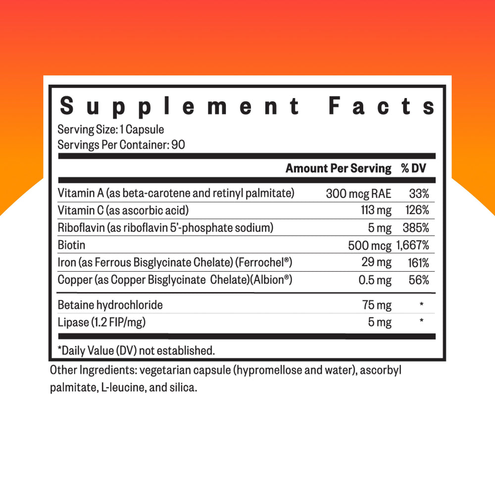 Label of Seeking Health Iron with Cofactors