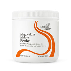 Front view of Seeking Health Magnesium Malate Powder 500 mg bottle