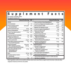 Close-up of L-5-MTHF and B12 on supplement label