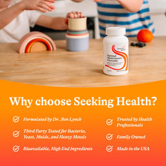Seeking Health logo on the supplement bottle