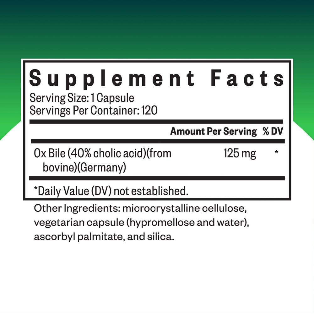 Ox Bile Digestive Enzyme Supplement capsules