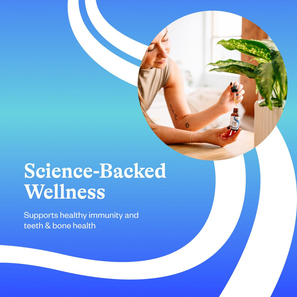 Dropper releasing liquid vitamin D3 + K2