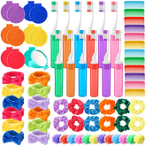 Seeloowy 72 Pcs Operation Christmas Hygiene Kit – folding toothbrushes and wide-tooth combs