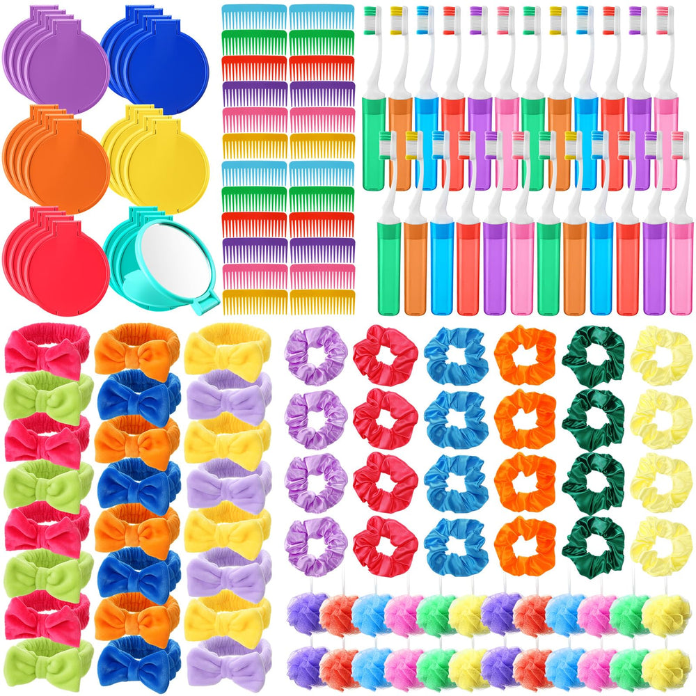 Seeloowy 144 Pcs Christmas Gift Fillers – assortment of colorful toiletries