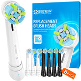 SEEREIN iO black replacement toothbrush head - front view