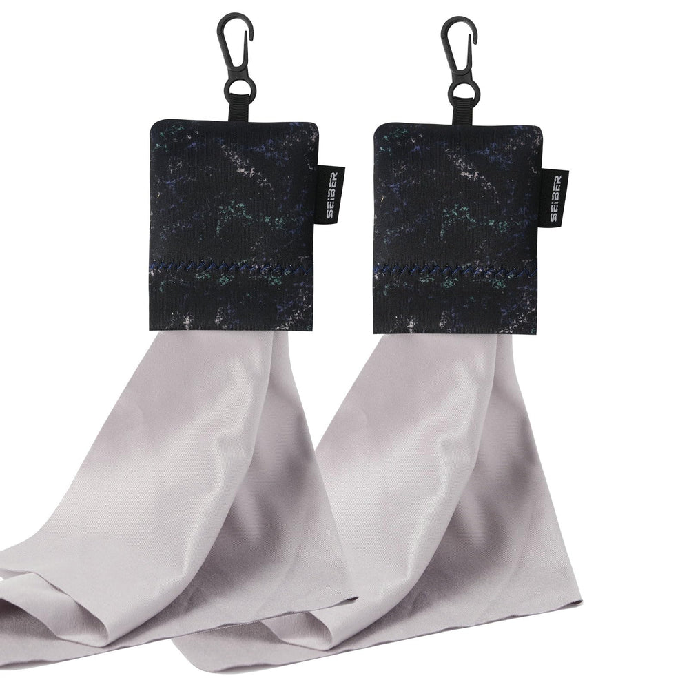 SEIBER 7x7 inch camo-dark microfiber cleaning cloth with neoprene pouch (1st piece).