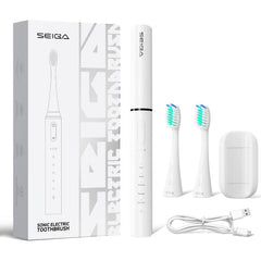 SEIGA Sonic Electric Toothbrush for Adults with white handle