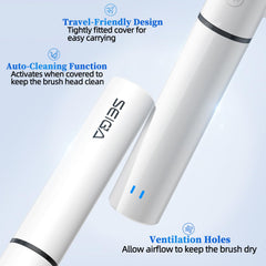 Display showing 5 cleaning modes: Clean, White, Sensitive, Massage, Gum Care