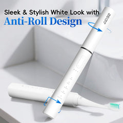 Product in use showing 2-minute smart timer and 60-day battery capability